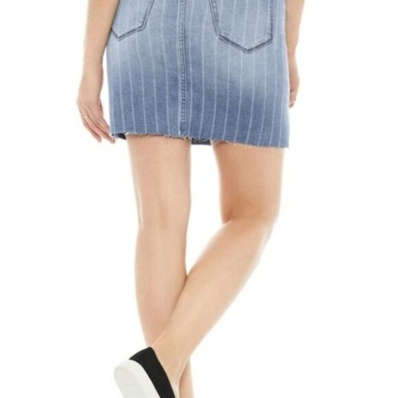 Sam Edelman Skirt Women's The Jenny Striped Size 10/30 Mini Denim NWT - Picture 2 of 9